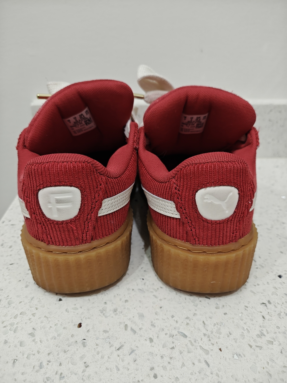 Puma X Fenty Size 4 Womens Red The Creeper Phatty Corduroy Sneakers - Picture 4 of 10